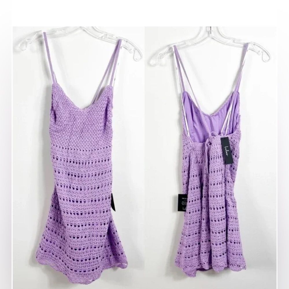 Lulu’s purple lilac Crochet Dress. Size M. - Picture 8 of 8